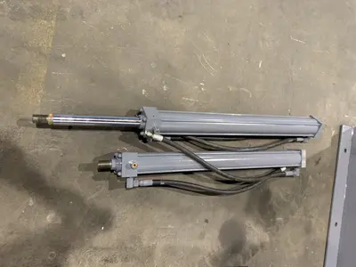 48" DAHLSTROM HD-37548 PEELER TABLE W/ HYDRAULIC HOLD DOWN. STOCK # 0206522