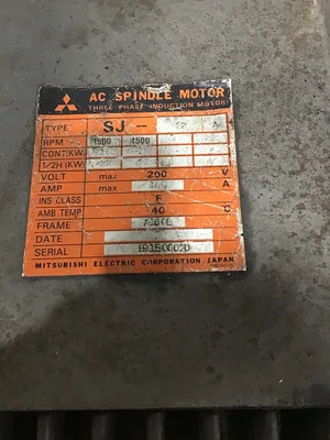 Mitsubishi SJ B91500020 Three Phase AC Spindle Motor