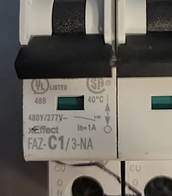 Eaton Faz-C1/3-NA miniature circuit breaker (BIN 354)