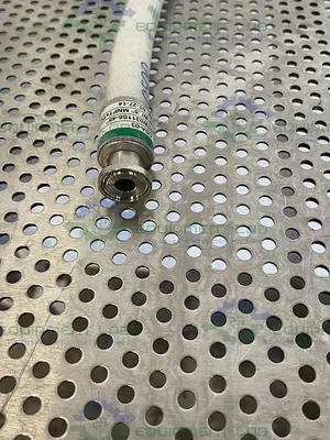 USED SAINT GOBAIN STHT-W-0500 48" SILICONE HOSE W/ 1/2" SANITARY TO THREADED FITTING