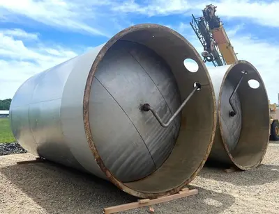 Tank, 15,000 Gallon, Vertical, 304L Stainless Steel, ASME, #5991729