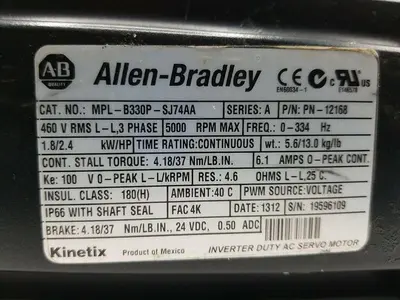 USED ALLEN-BRADLEY MPL-B330P-SJ74AA