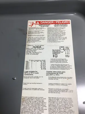 Square D HU364A Heavy Duty Safety Switch