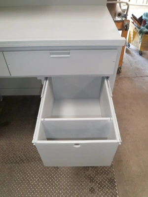 Custom Gray Design Storage/Workbench Unit Furniture 47 1/2" x27 1/2 "X95" Wheels