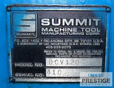 Used SUMMIT 120 VBM Vertical Boring Mills (incld VTL) New York US | Prestige Equipment #1300310