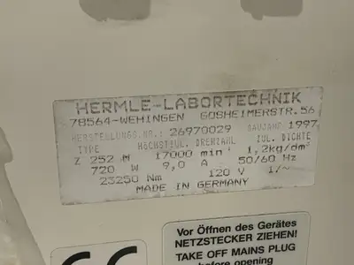 Used Hermle-Labortechnik 26970029 Centrifuge - Floor Michigan US | Maverick Industrial Sales #1397937