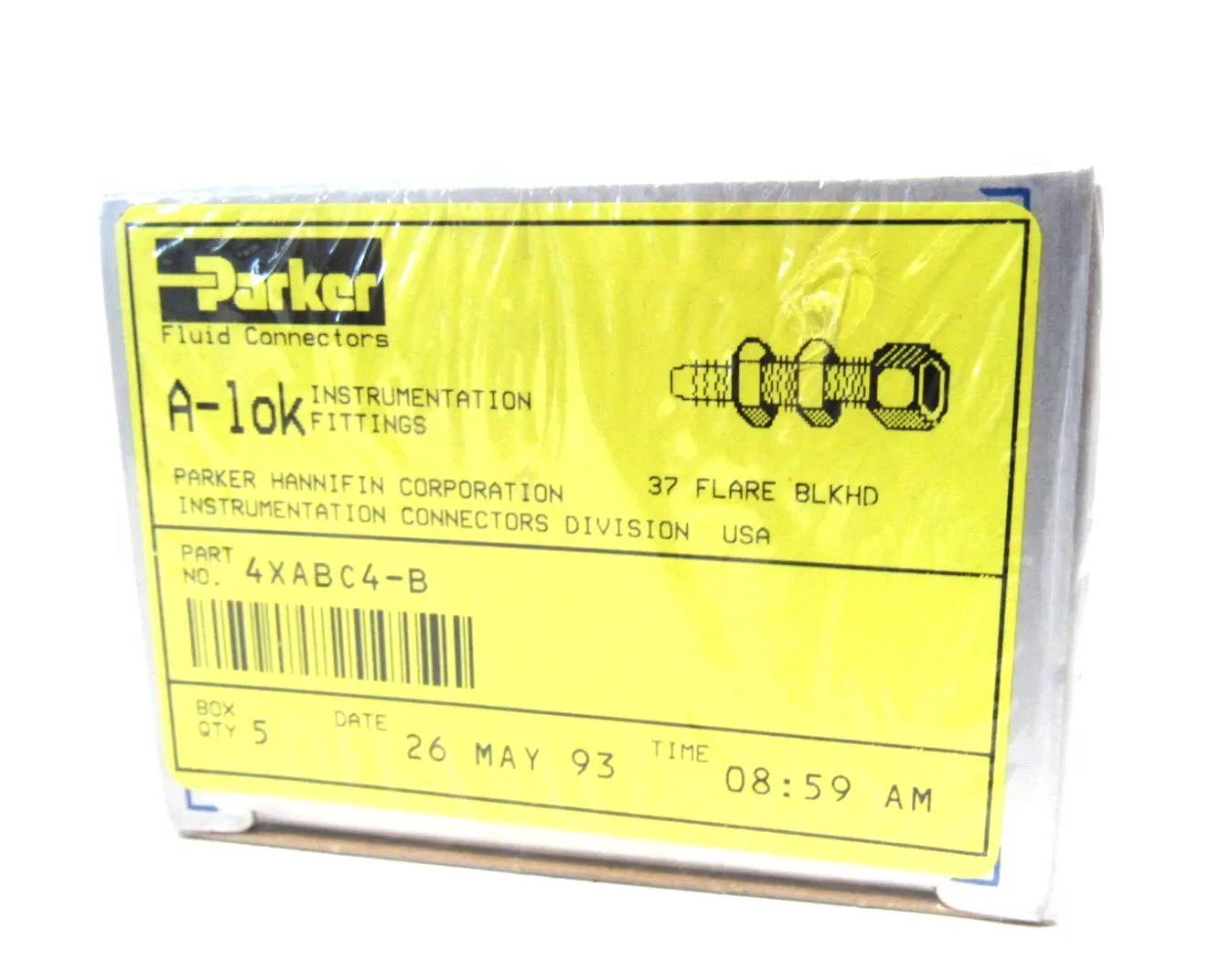 BOX OF 5 NEW PARKER 4XABC4 FITTINGS