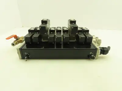 SMC VV5FS2 Plug-In 9-Station Manifold Control Unit VFS2000 Solenoid Valve Bank