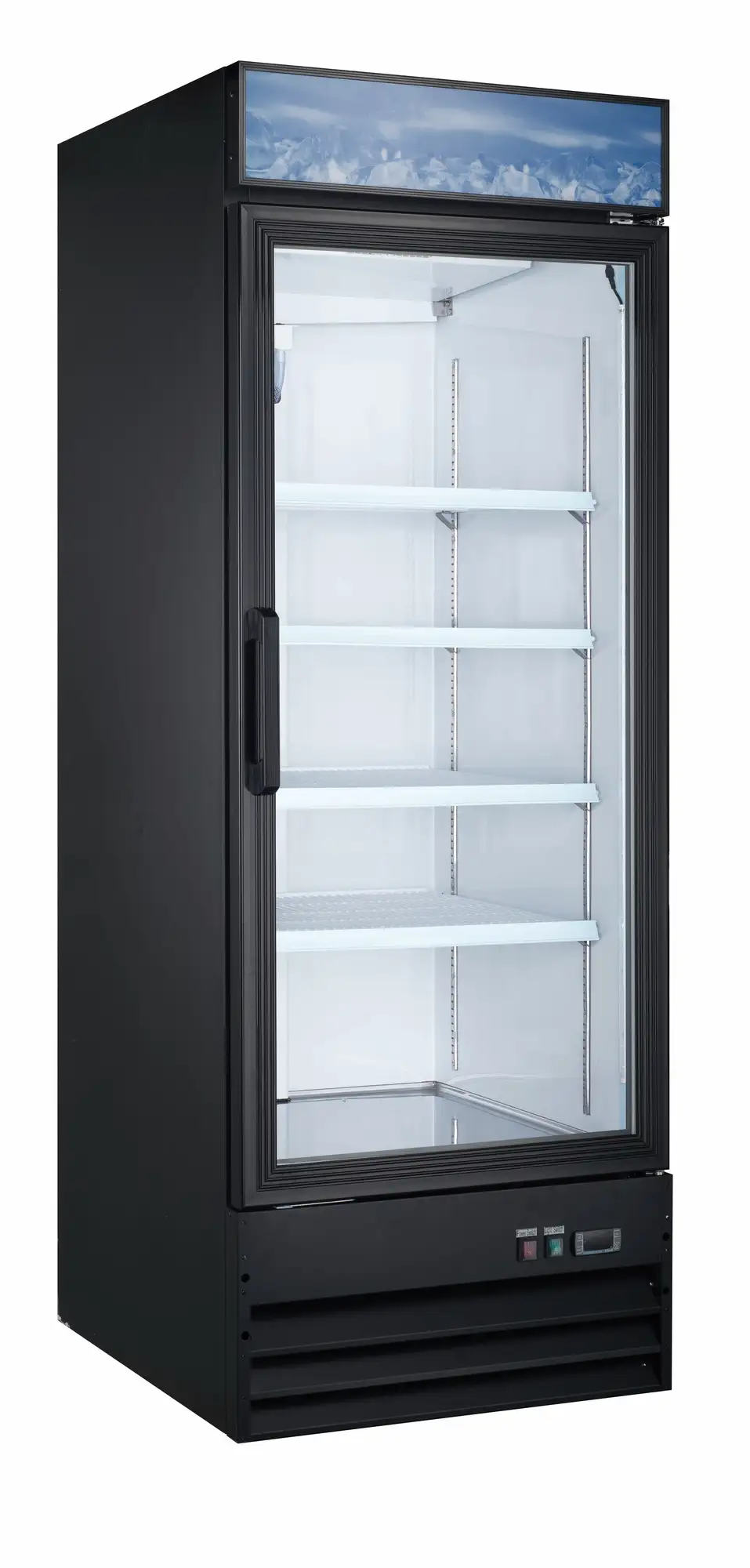 Compass RDGM-28 - 28 3/8" One Section Glass Door Merchandiser - (1) Door, Black, 115v