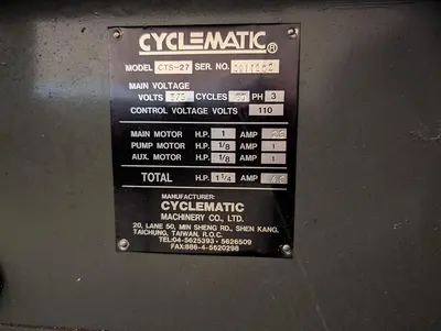 USED 1989 CYCLEMATIC CTS-27EVS