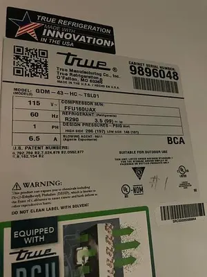 USED TRUE GDM-43-HC-TSL-01