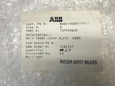 USED ABB MECH FRONT COVER PLATE, K800