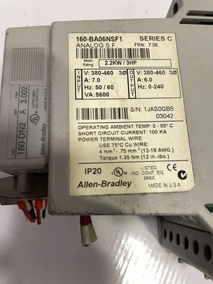 Allen-Bradley 160-BA06NSF1 Ser C VFD 3HP 380-460V 3PH 5600VA