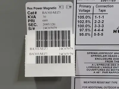 New | in-Stock REX POWER MAGNETICS BA30J-M/Z3 Transformers British Columbia CA | Lenmark #265545