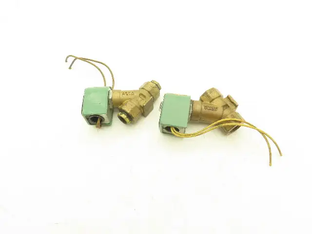 Asco AD12-25 Brass Solenoid Angle Valve 2-Way 1/2"NPT 120V  Lot of 2