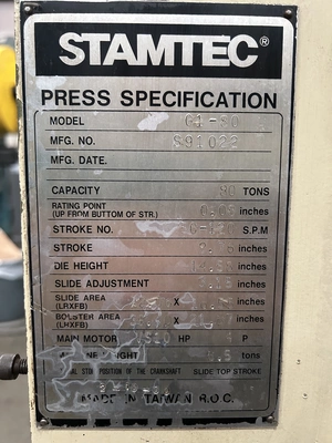 USED 2000 STAMTEC STAMTEC G1-80 PRESS