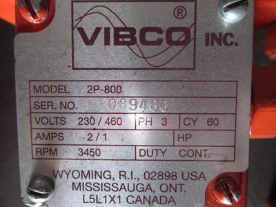 Vibco Model 2P 800 Electric Vibrator Motors(qty. 3)