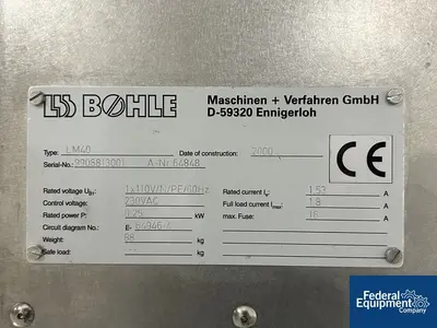 USED L.B. Bohle LB Bohle Laboratory Blender, Model LM40
