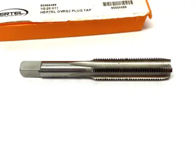 New | in-Stock HERTEL STRAIGHT FLUTE TAP: 1/2-20 UNF, 4 FLUTE, PLUG CHAMFER, HSS Taps & Dies Michigan US | Maverick Industrial Sales #1091310