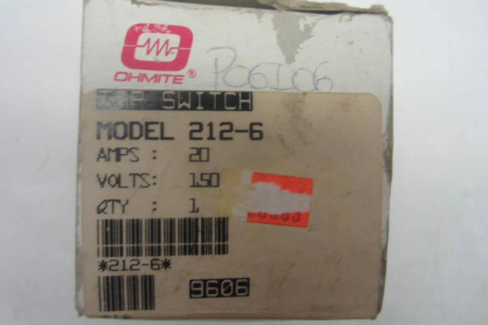 NEW OHMITE 212-6 TAP SWITCH 2126