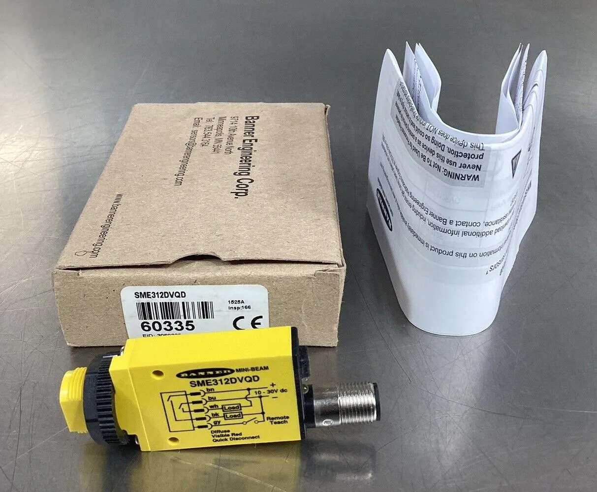 Banner SME312DVQD Mini Beam Expert Diffuse Photoelectric Sensor 60335 3D-31