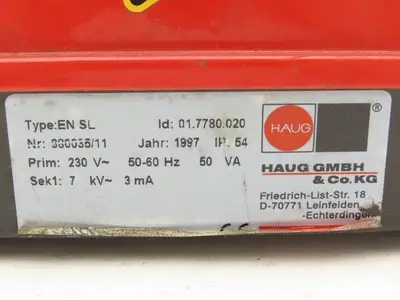 Haug 01.7780.020 EN SL Static Line Power Pack 230V 50VA 7Kv Power Supply