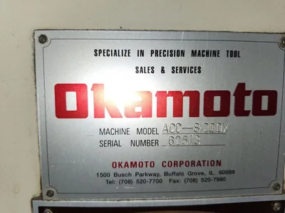 Used OKAMOTO ACC-820-DX Reciprocating Surface Grinders Georgia US | The Equipment Hub #205757