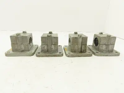 Rose Krieger RFB1500 Flange Clamp 1.5" Round Tube Aluminum 4x4" Base Lot of 4