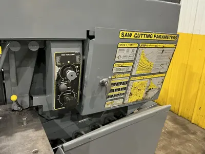 12" X 12" HYD-MECH MODEL #H-12A AUTOMATIC FEED HORIZONTAL SAW PLC-100 CONTROLS & NESTING: STOCK #23723
