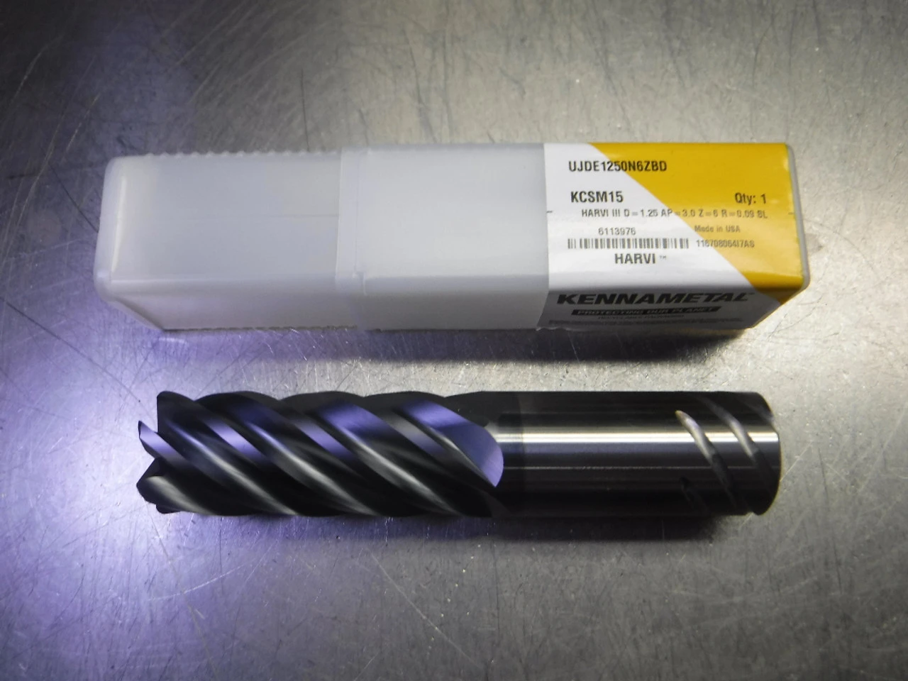 Kennametal 1.250" 6 Flute Carbide Endmill UJDE1250N6ZBD KCSM15 (LOC998A)