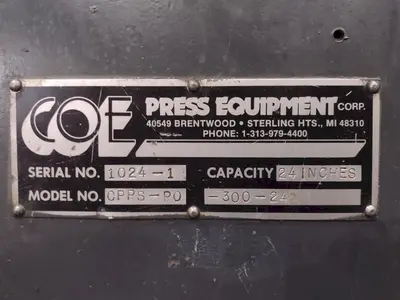 24" X .105" X 8,000 LBS COE CPR-DE DOUBLE END UNCOILER & COE CPPS-PO STRAIGHTENER: YOBRO #24984