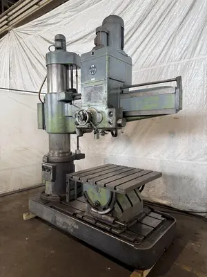 5' X 15" WEBO RADIAL ARM DRILL. STOCK # 0222126