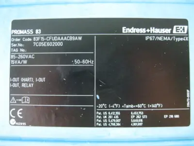 USED Endress Hauser 83F15-CFUDAAACB9AW