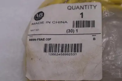 Allen Bradley 889N-F5AE-20F Connector Cable Ser. B STOCK H1530