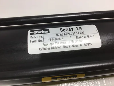 Parker 02.00 BB2AU34 14.000 Hydraulic Cylinder Series 2A 250PSI Air