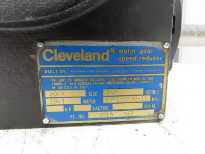 Cleveland 30EX 74M Gearbox 10:1 Reducer 175rpm Dual Input Slotted Adapter Output