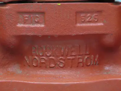 Rockwell Nordstrom 500 CWP 4 Plug Valve 4" Cast Iron 10" Flange 8 Hole W Wrench