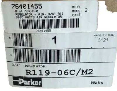 NEW PARKER R119-06C/M2 AIR REGULATOR 3/4" R11906CM2