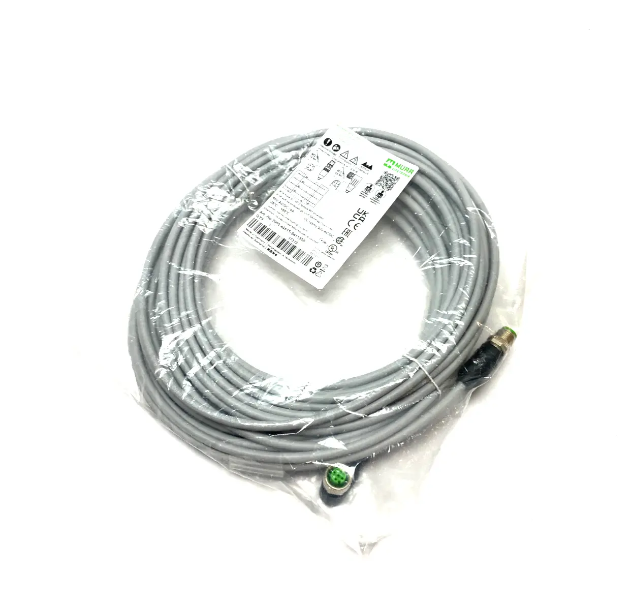 NEW MURRELEKTRONIK CORDSET M12 MALE 0° / M12 FEMALE 90° A-COD.