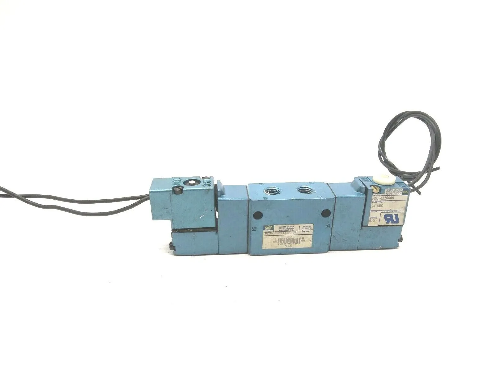 USED MAC VALVES DUAL SOLENOID VALVE WITH PMC-611BAAA 24V COIL / 110V