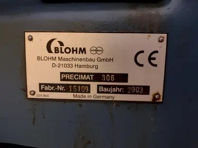 12" X 24" BLOHM 3 AXIS MODEL PRECIMAT 306 CNC SURFACE & PROFILE GRINDER, WITH SINUMERIC / SIEMENS CONTROLS: STOCK #20696