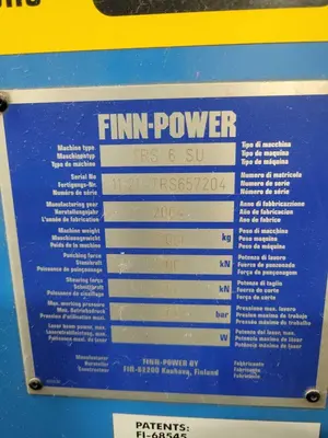 Used 2004 FINN POWER TRS 6 SU Turret Punches British Columbia CA | Lenmark #1424091