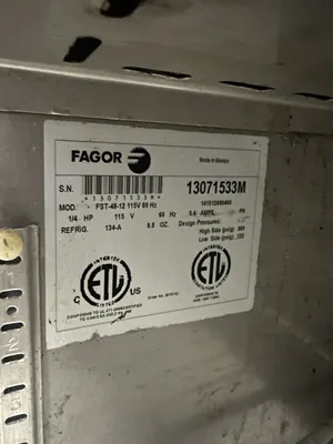 174-0085 Fagor FST-48-12 48” Commercial Self Contained Prep Table Cooler
