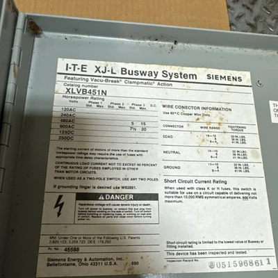New | in-Stock Siemens XLVB451N Relays & Switches Indiana US | J&J Industrial Supply #1074351