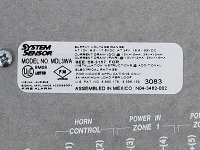 NEW SYSTEM SENSOR MDL3WA