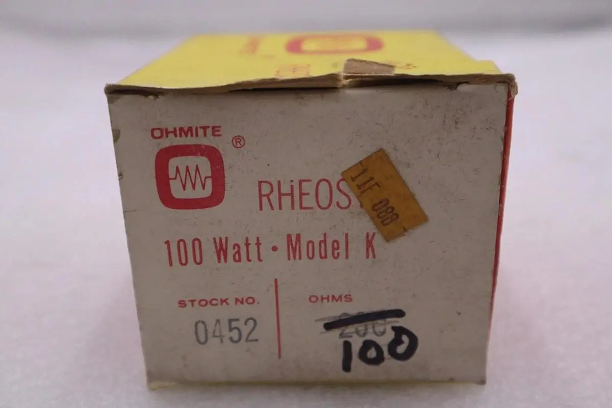 OHMITE 0452 RHEOSTAT 100W MODEL K #K-3023