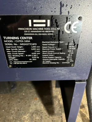 2022 HWACHEON CUTEX-160A CNC Lathes | Charter Auctions (12)