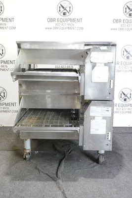 MIDDLEBY MARSHALL DOUBLE STACK PROPANE GAS SPLIT BELT PIZZA CONVEYOR OVEN MODEL PS636G (R TO L)