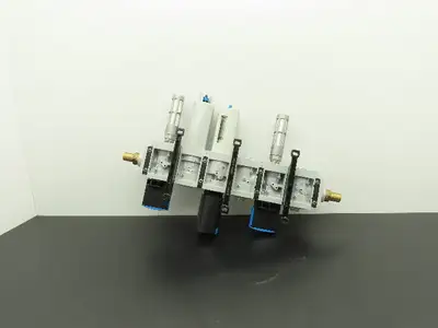 Festo MS6N Air Prep Combo Filter/Separator/Shut-Off Valves Pressure Switch 3/4"