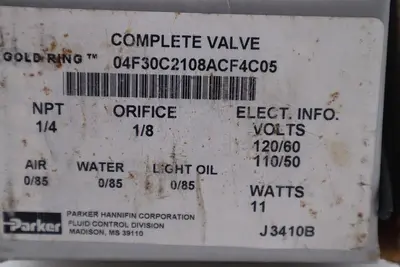 PARKER 04F30C2108ACF4C05 NPT  1/4 SOLENOID VALVE STOCK #K-2296